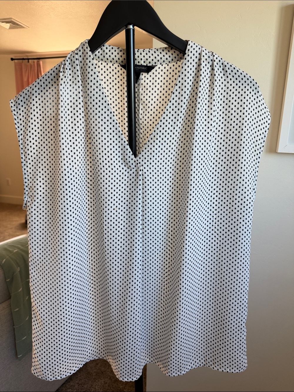 Banana Republic Black and White Polka Dot Sleeveless Top